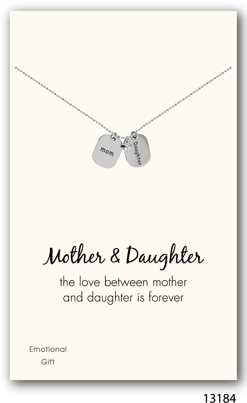 Mom love daughter silver pendant